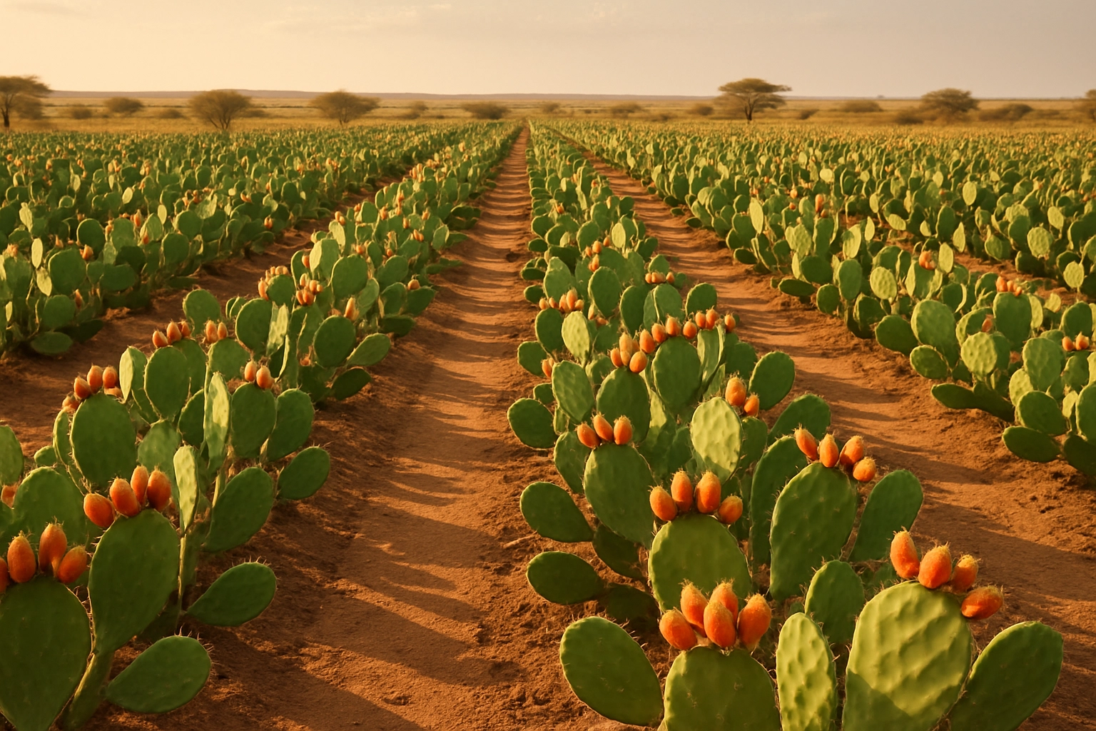 Champs d'Opuntia sauvage